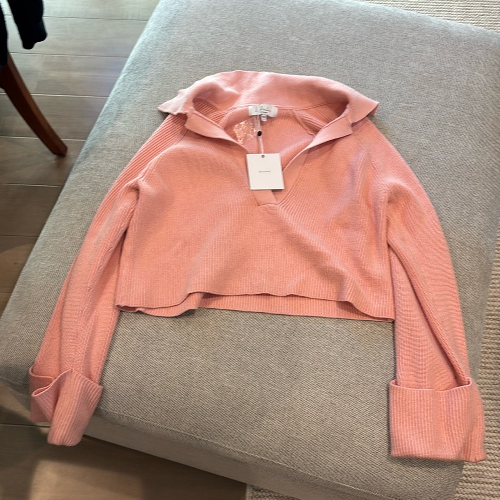 L’Academie Pink Cropped Sweater - Size XS